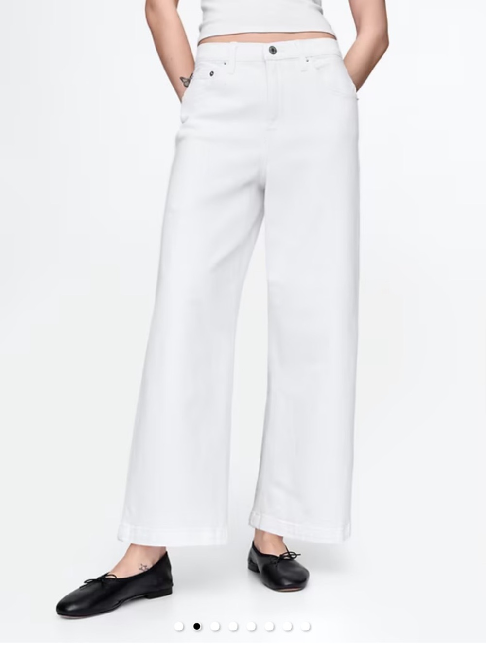 GAP White High-Rise Ankle Jeans